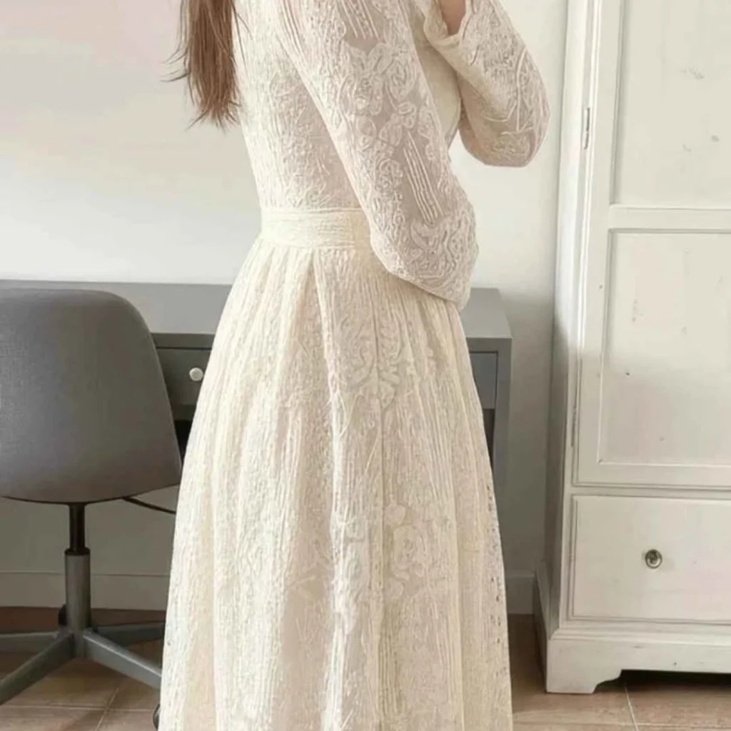 Cream beige maxi dress – photo 3